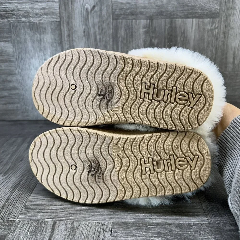 Hurley Kimmie Toddler size 11 Tan Cozy Slippers